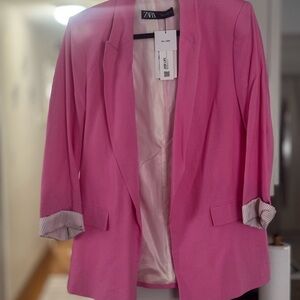 Zara Women's Vibrant Pink Blazer
